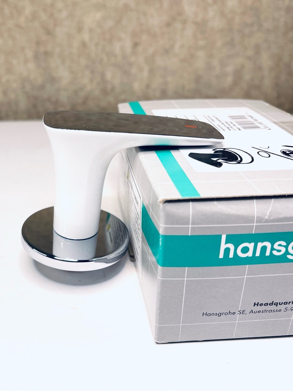 New NWB Hansgrohe AXOR Griffe PuraVida HW Handle White 95270400 Made in Germany